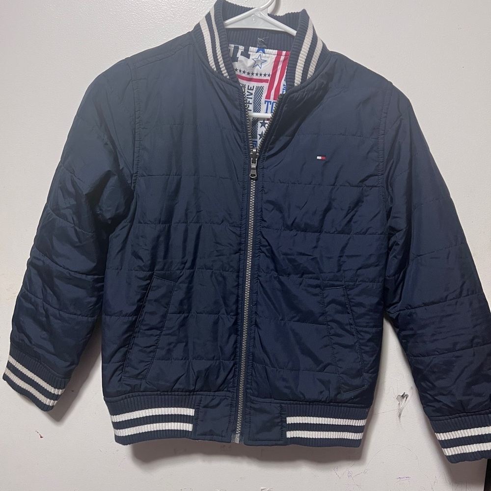 Tommy Hilfiger Boys' Navy Quilted Bomber Jacket 8/10